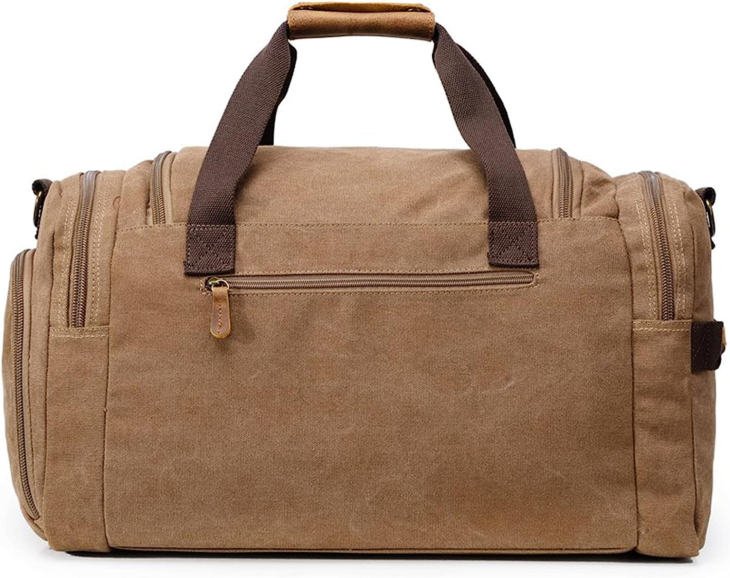 Canvas Duffle Bag Oversized Genuine Leather Weekend Bags for Men and Women