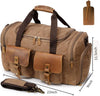 Canvas Duffle Bag Oversized Genuine Leather Weekend Bags for Men and Women