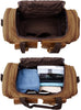 Canvas Duffle Bag Oversized Genuine Leather Weekend Bags for Men and Women